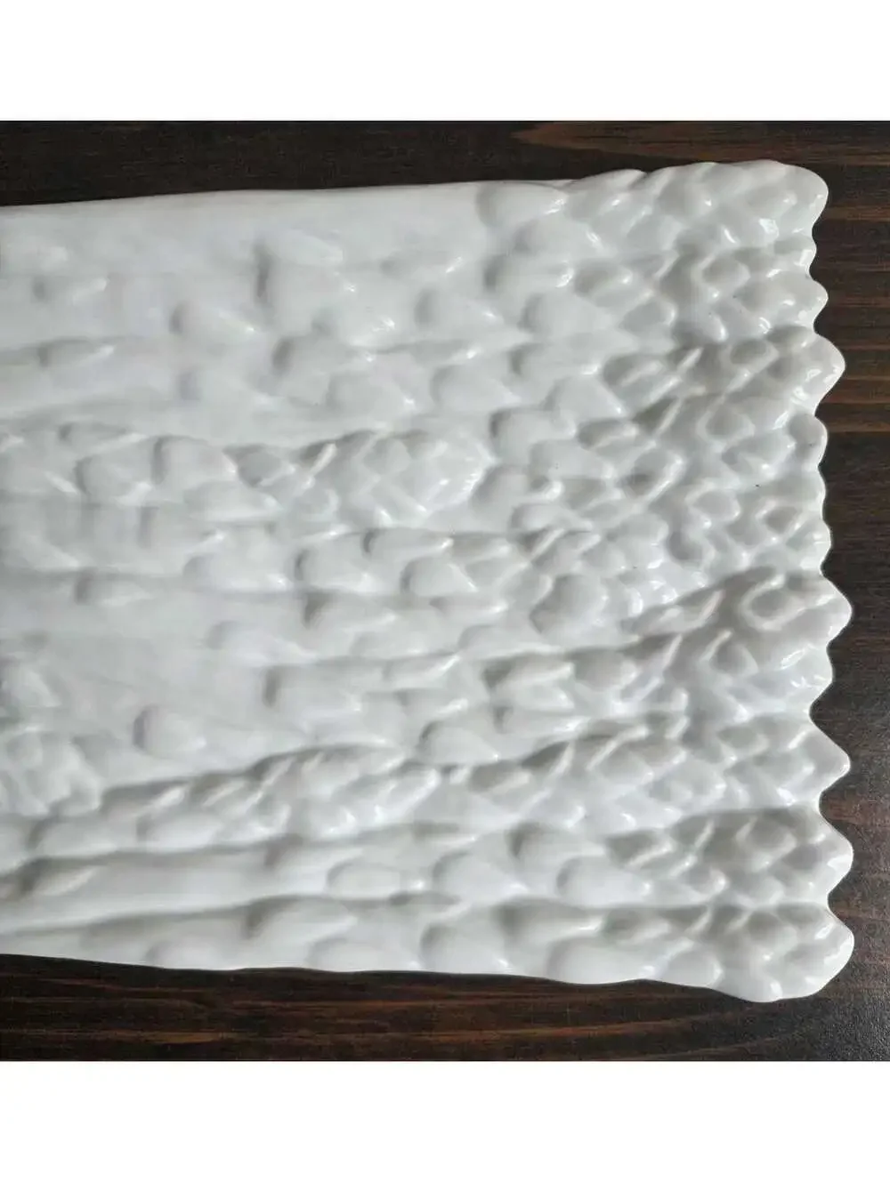 Everyday White™ Porcelain Asparagus Serving Platter Raised Asparagus Design Tray